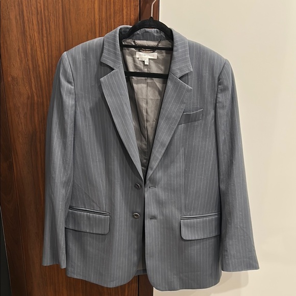 Woman Gray Pinstripe Blazer - Picture 1 of 4